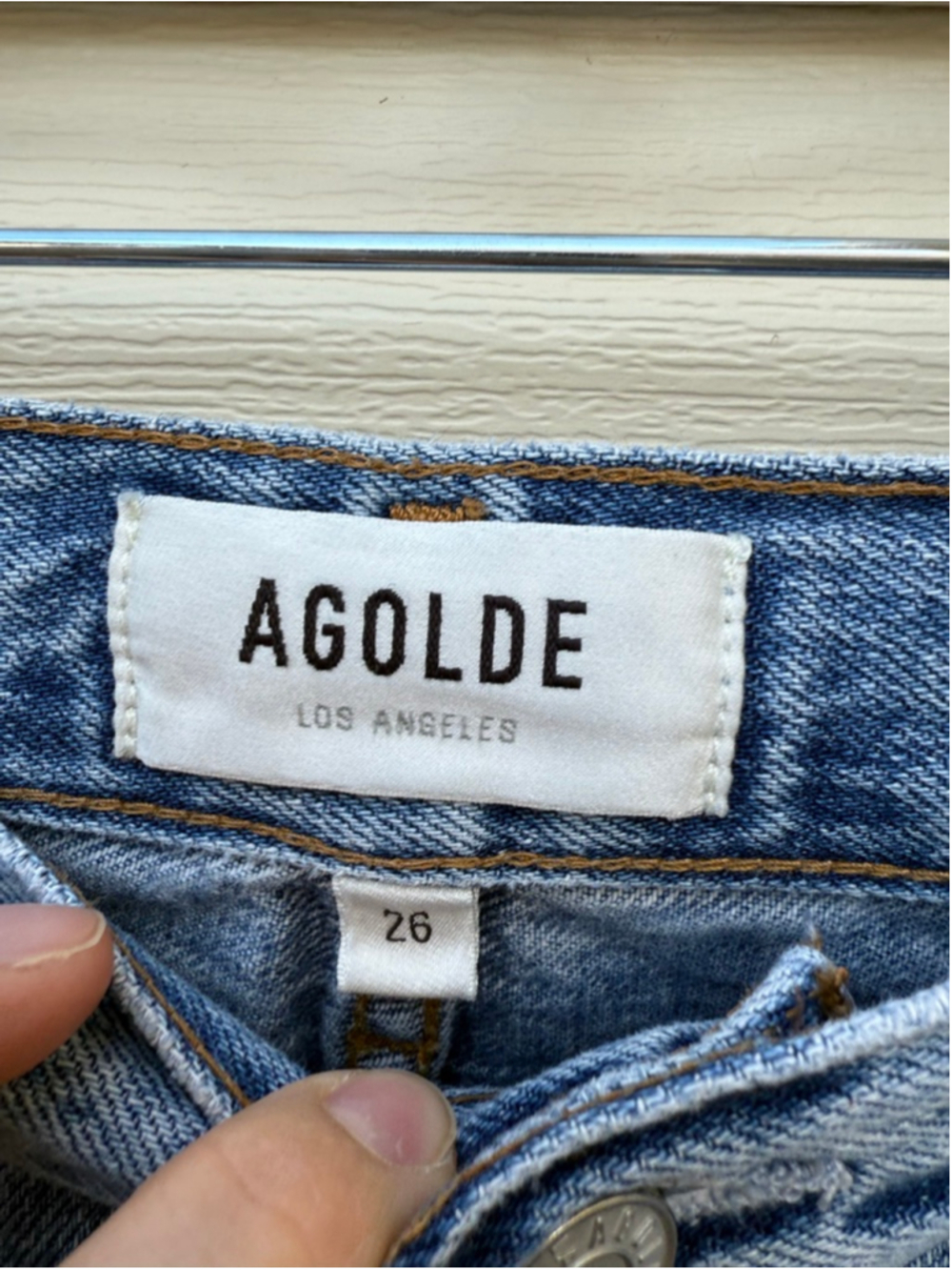 AGOLDE Riley High Rise Straight Crop Jeans 26 Distressed Light Wash - Picture 6 of 8